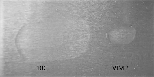 High surface wetting of 10C compared to a standard vacuum impregnation sealant
